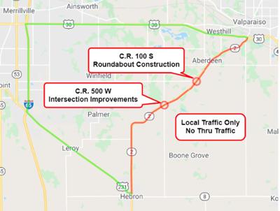 Indot Road Conditions Map Indot Schedules Road Closure For Sr 2 Between Us 231 And Us 30 News Newsbug Info