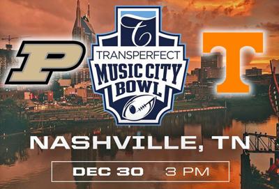 Purdue vs. Tennessee Music City Bowl 2021 logo