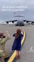 WATCH: young girl marshalls in her Airman dad after his final flight