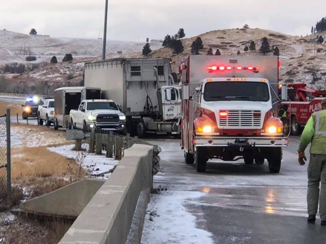 Multivehicle accident involving semis reported on I90 in Sturgis