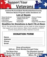 Support Your Veterans Central PA Food