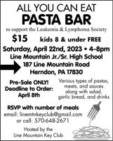 ALL YOU CAN EAT PASTA BAR to support