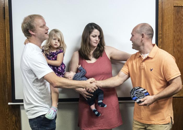 Ralpho Township officer honored for alerting family of fire Local