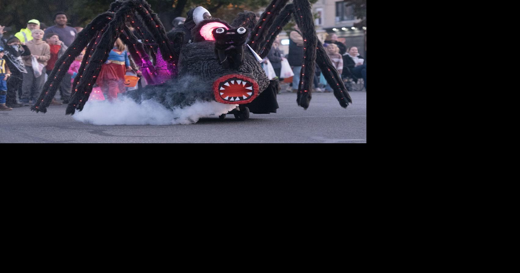 Giant spider takes home first prize in Shamokin Halloween parade; dancers pay tribute to Dolly Parton