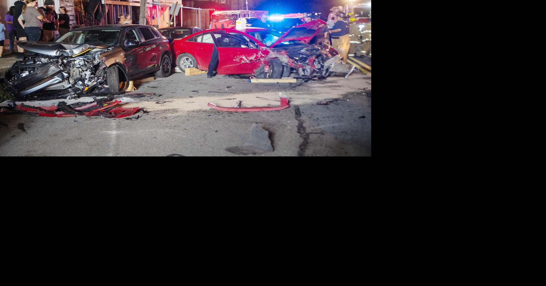 Several parked vehicles damaged in Sunday night crash in Mount Carmel