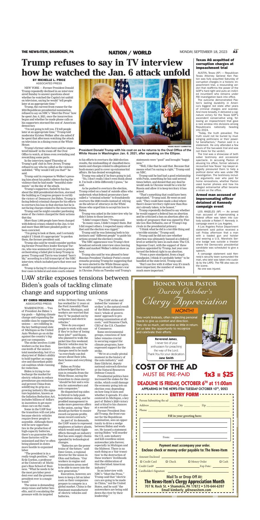 Page A3 | E-Edition | Newsitem.com