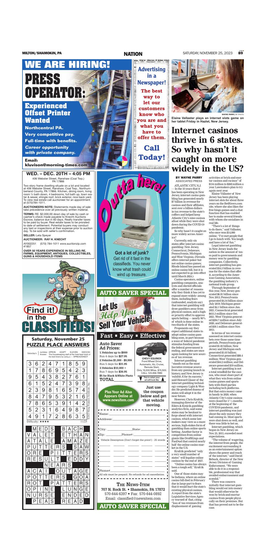 Page B9 | E-Edition | Newsitem.com