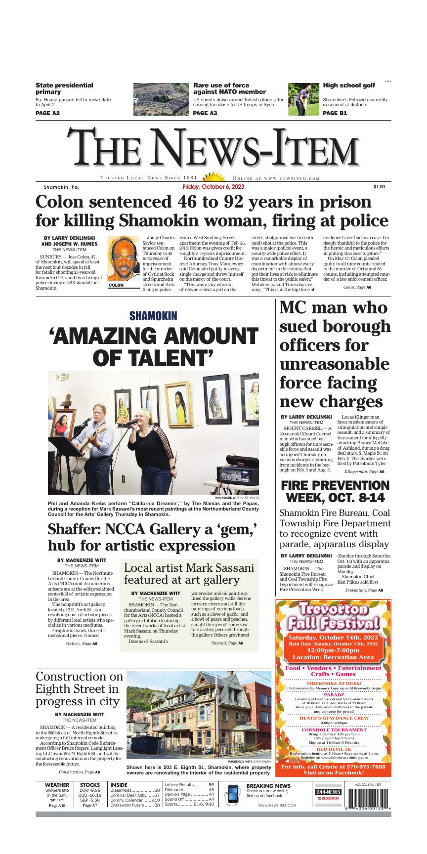 Page A1 | E-Edition | Newsitem.com