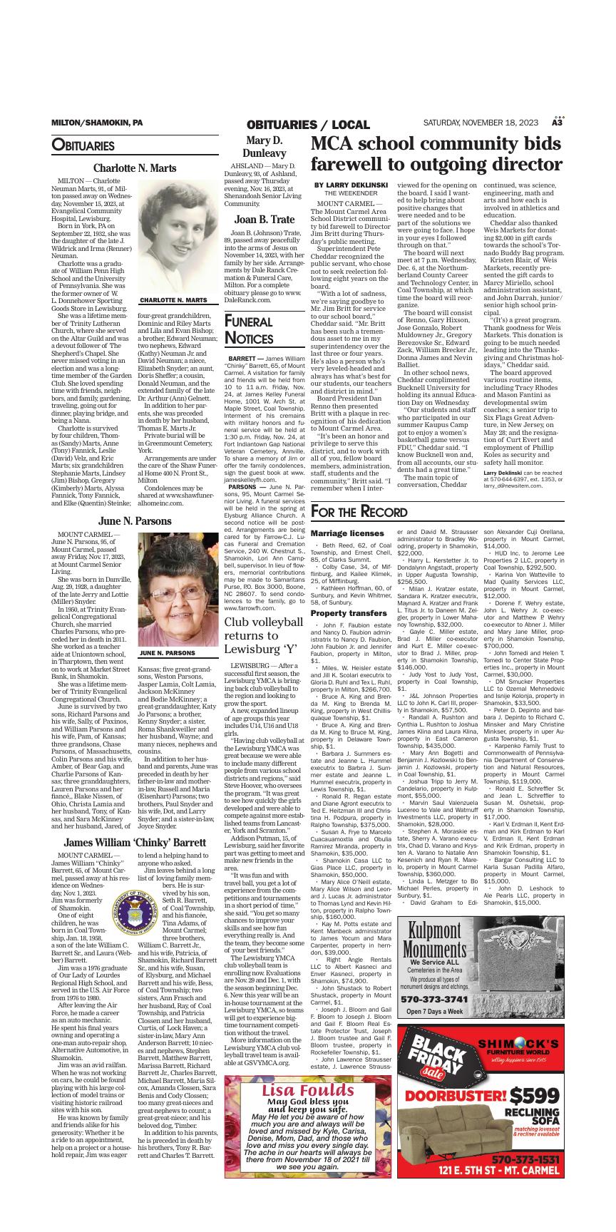 Page A3 | E-Edition | Newsitem.com