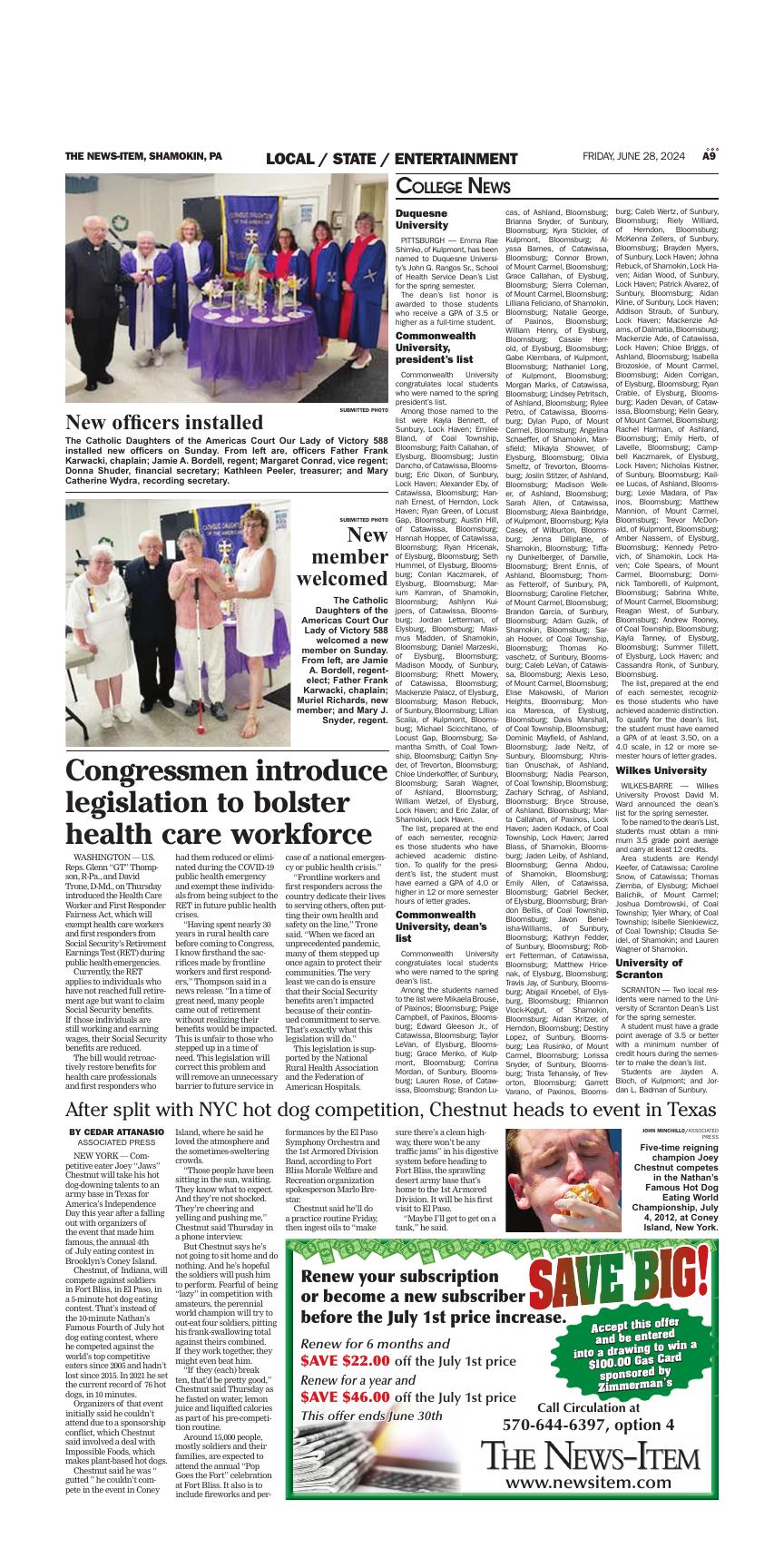 Page A9 | e-Edition | newsitem.com