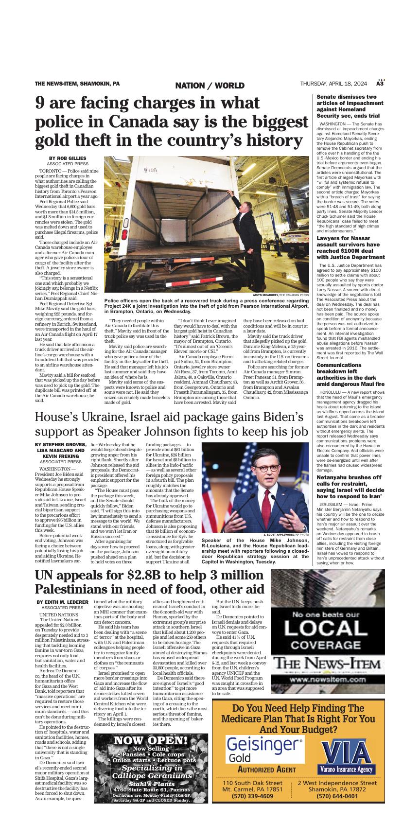 Page A3 | E-Edition | Newsitem.com