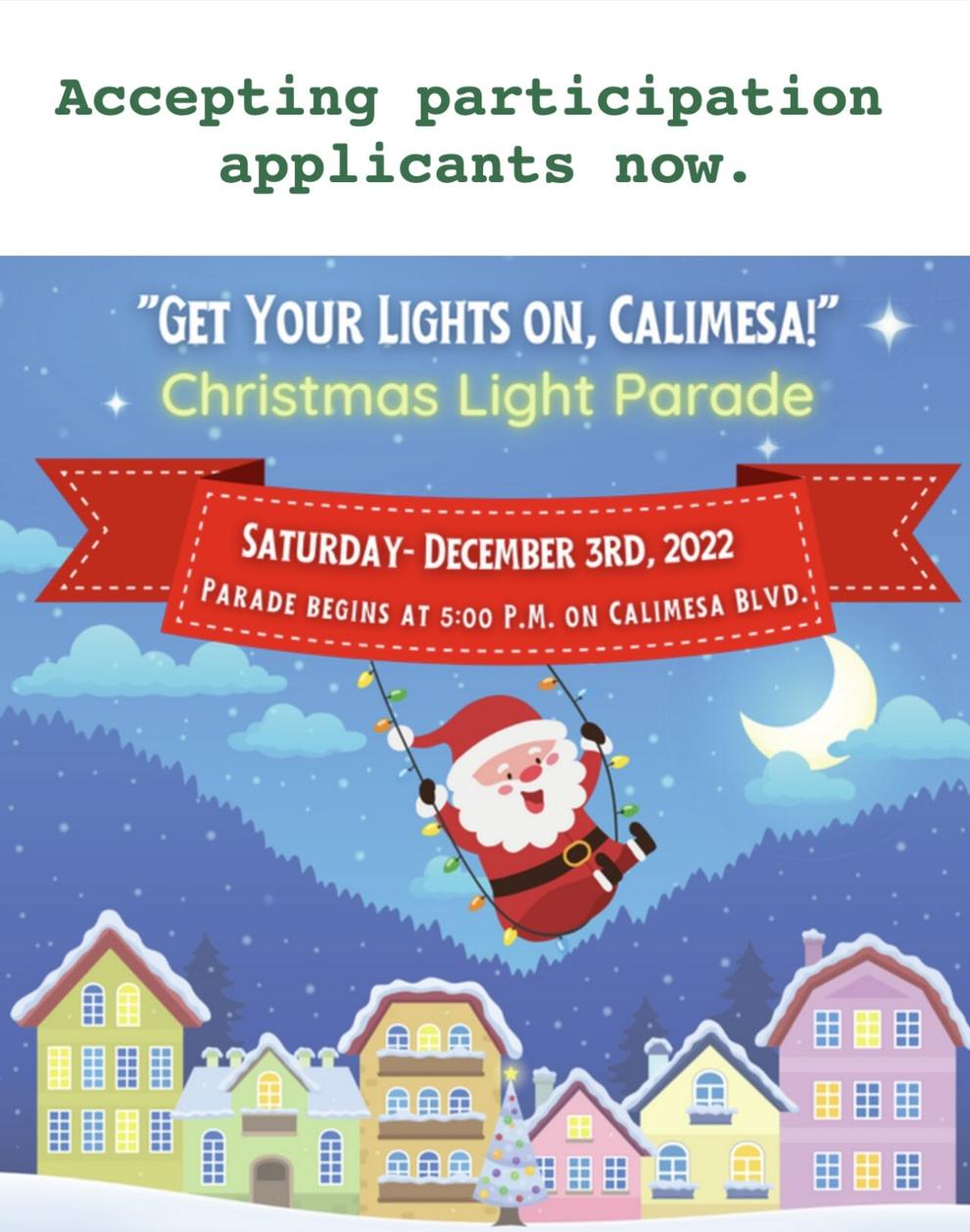 Get Your Lights on, Calimesa Christmas Light Parade Announcements