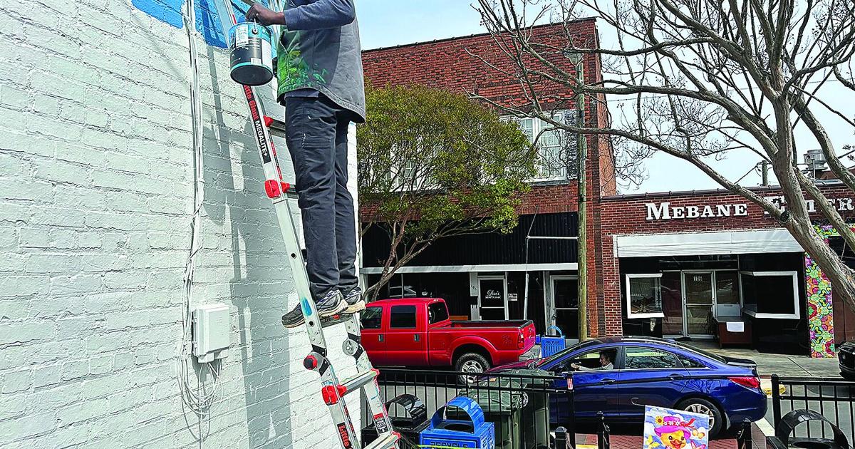 Original mural artist upgrades downtown Mebane icon