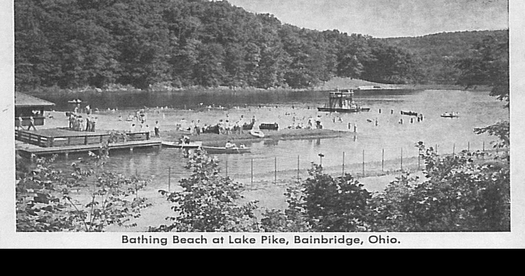 Pike's Postcards Bathing Beach at Lake Pike Pikes Past
