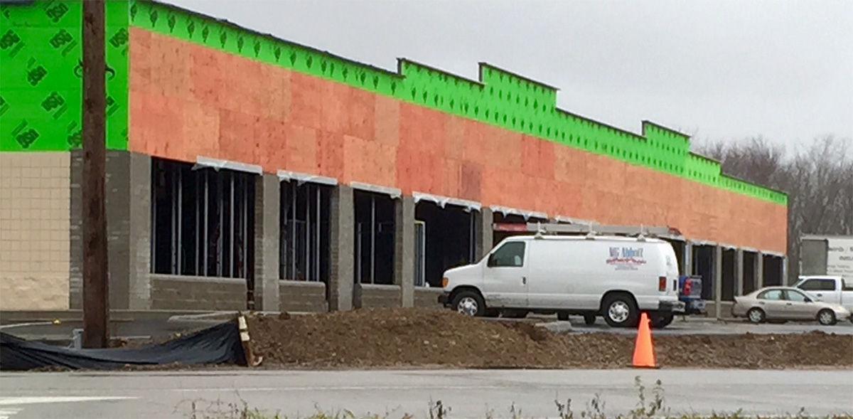 Making A Mall Construction Continues On Strip Mall Across From
