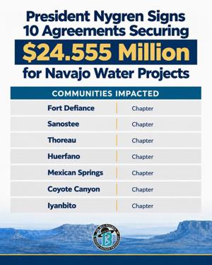 President Nygren signs 10 agreements securing $24.56 million for Navajo water projects