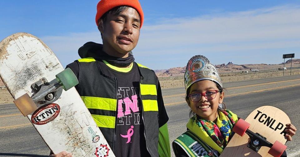 Tuba City Native Language Program Association gifts skateboard to inspire youth, cross-reservation journey