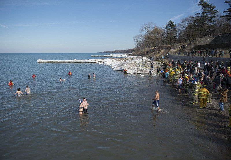 SLIDESHOW Polar Bear Swim draws a crowd to Olcott Gallery