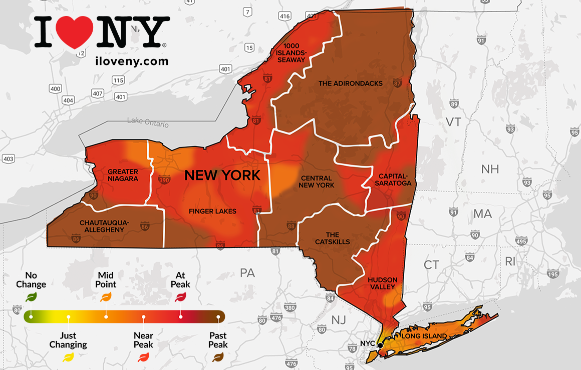 Foliage report Peak colors continuing to arrive across New York