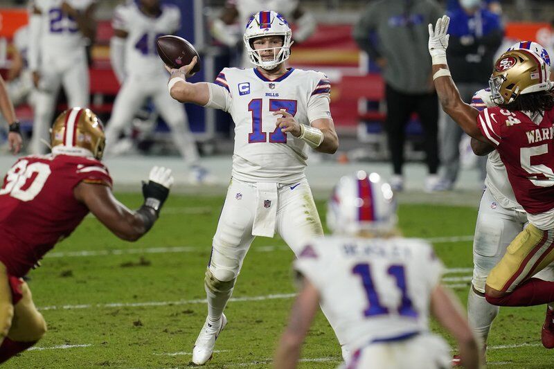 Josh Allen Split Jersey Bills 2020 Nfl Playoffs Royal Red in 2023