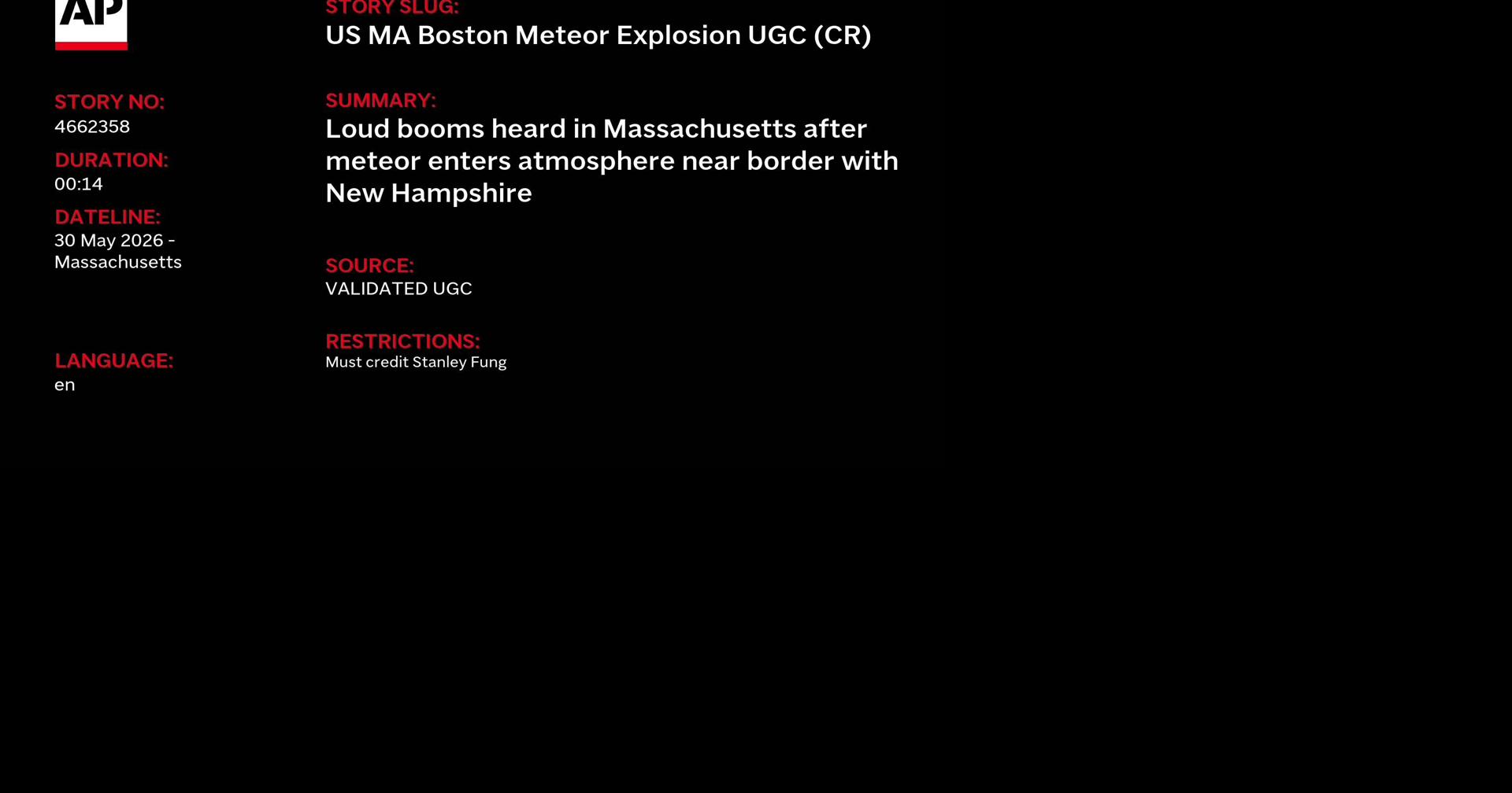 Meteor over Massachusetts causes explosion reports, sightings from Delaware to Montreal