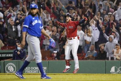 Red Sox outfielder Alex Verdugo hit by baseball thrown onto field by fan