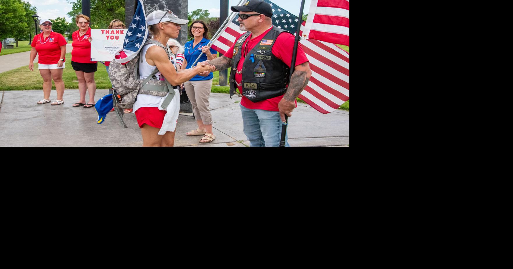 East Aurora woman takes final steps in Falls on walk honoring vets