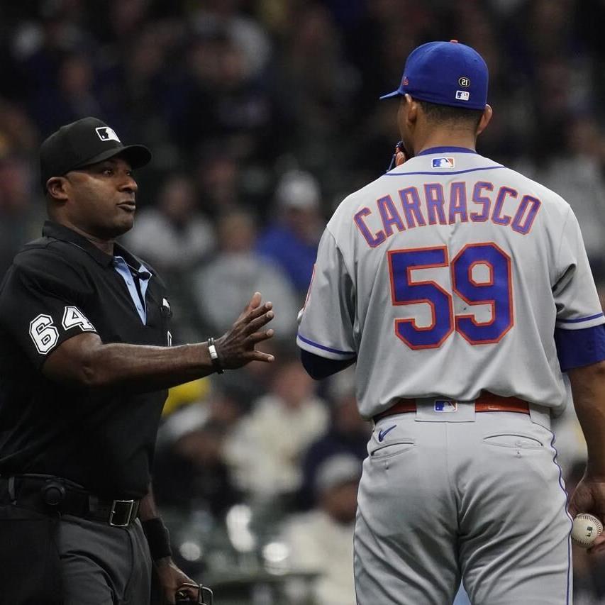 Mets' Carrasco gets violation before throwing his 1st pitch