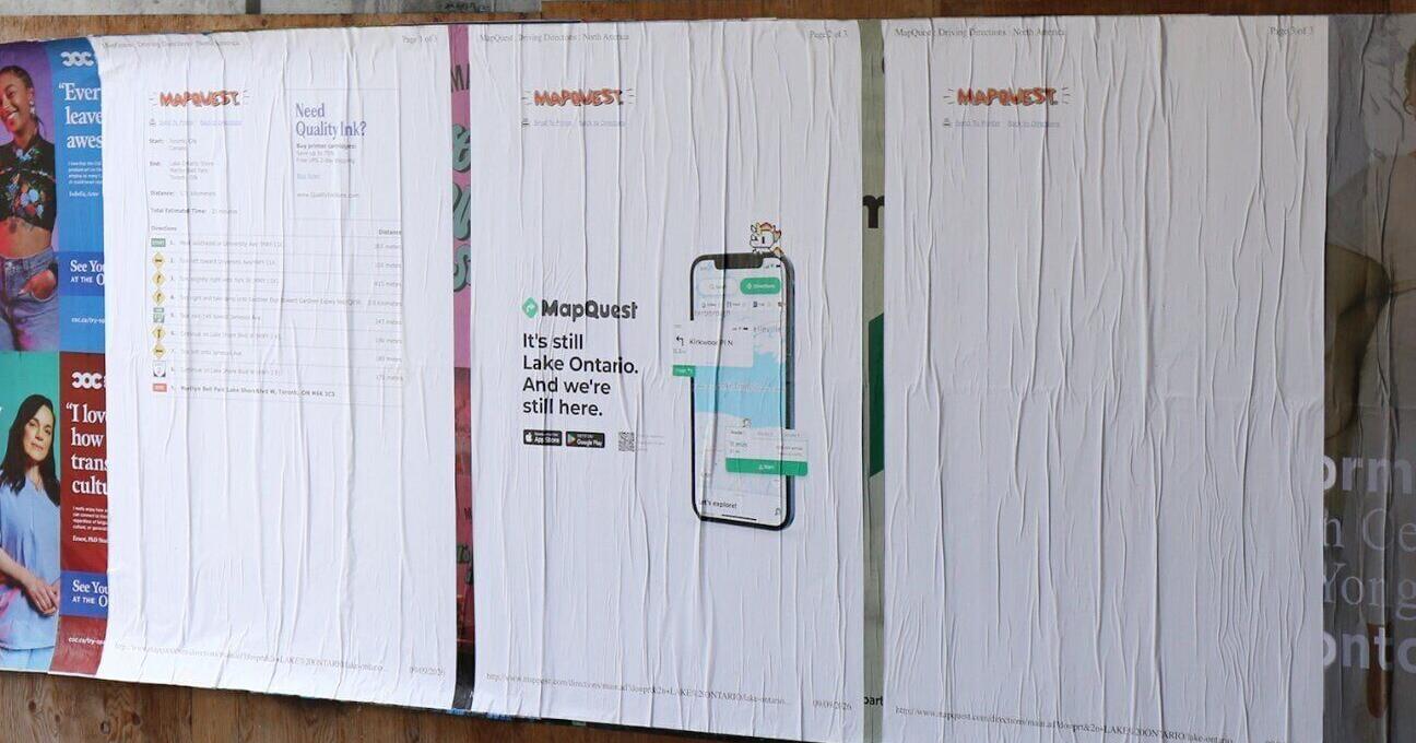 MapQuest puts up giant printed directions to Lake Ontario