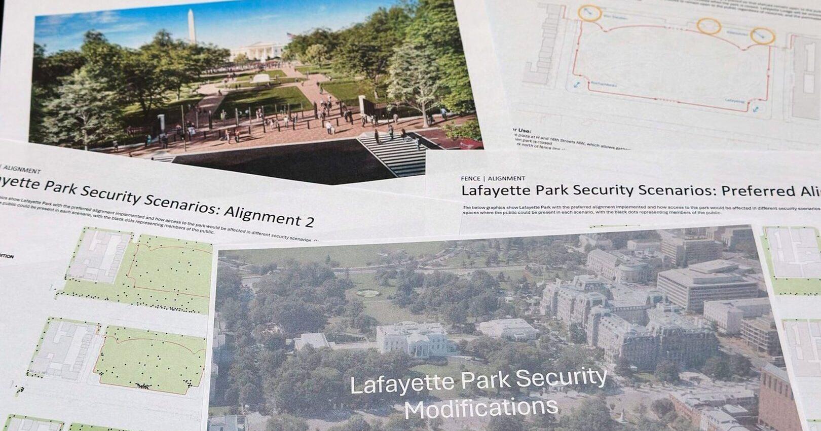 Federal panel reviews park fencing plan and visitor screening center to improve White House security