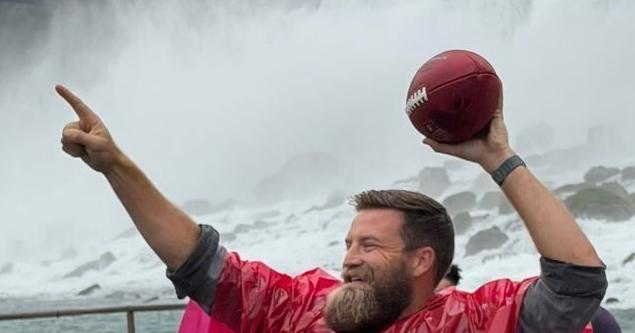 Top Niagara Falls headlines this week: Rival mayoral candidate crashes Diodati campaign launch + Former Buffalo Bills duo complete first-ever football pass across the Canada-U.S. border at Niagara Falls