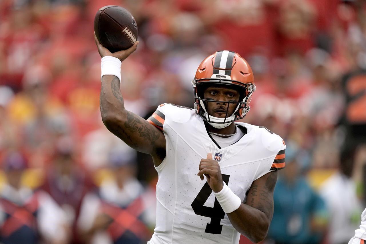 Browns QB Deshaun Watson sitting out with shoulder injury; rookie  Thompson-Robinson starts vs Ravens – KXAN Austin