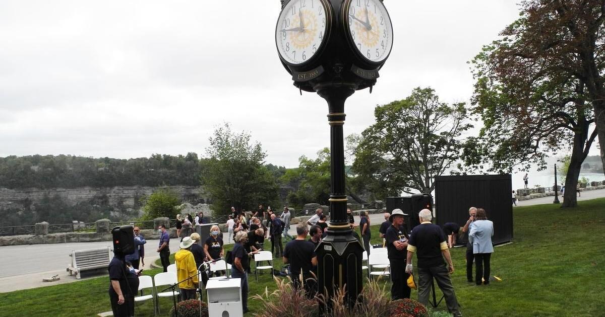New Rotary Club clock to keep time by the falls