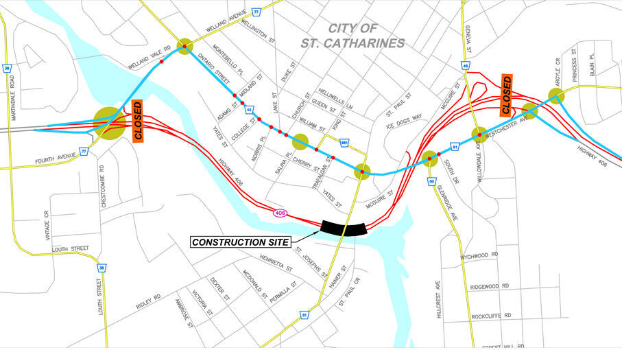 Reminder Hwy. 406 section closed this weekend for bridge demolition