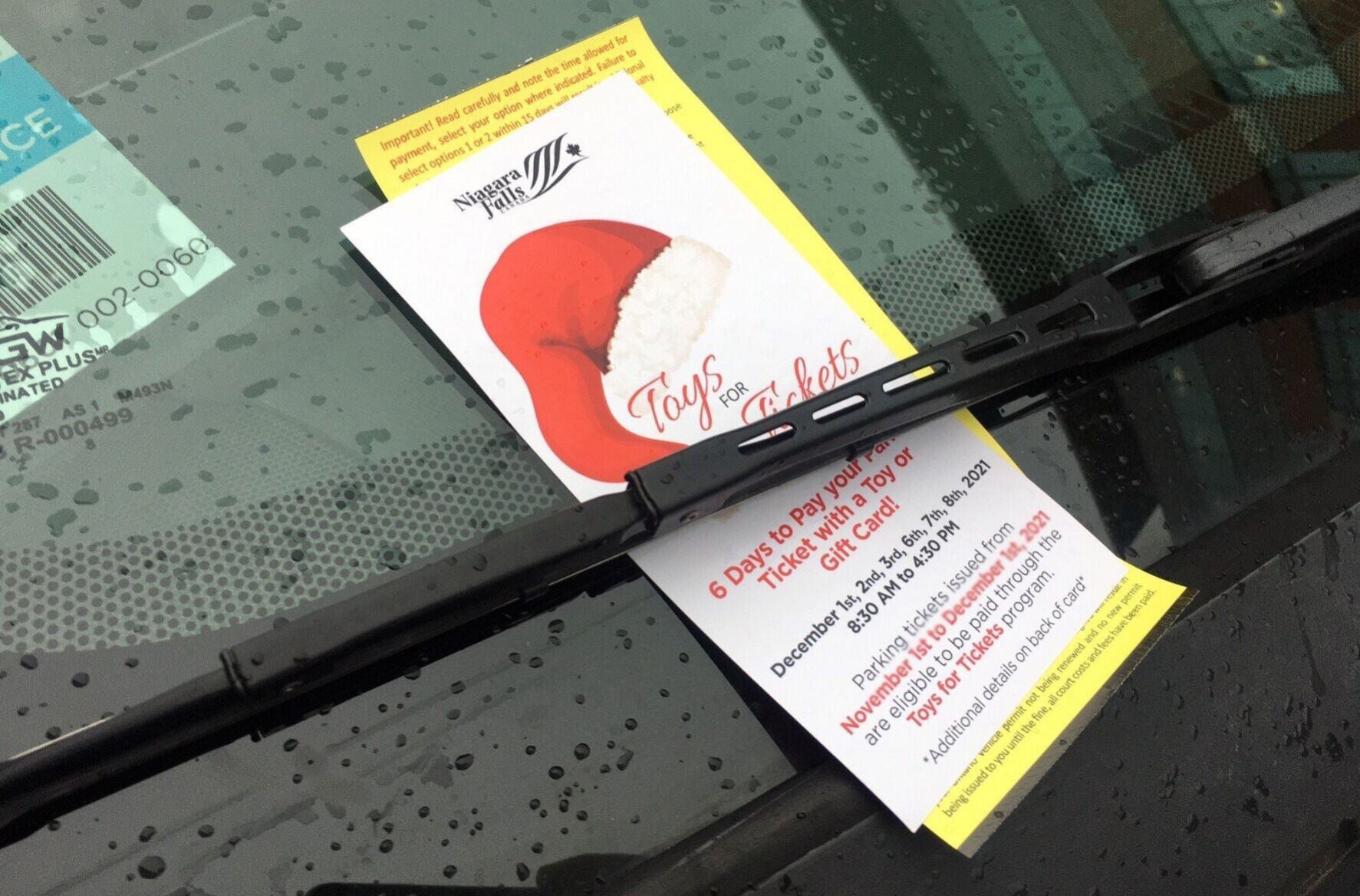 Parking tickets can be paid with toys gift cards