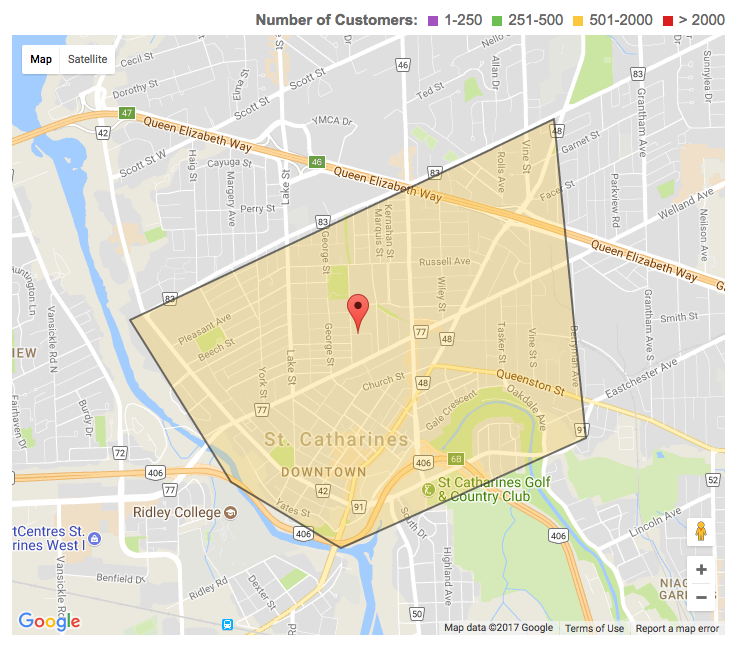 Power outage in downtown St. Catharines