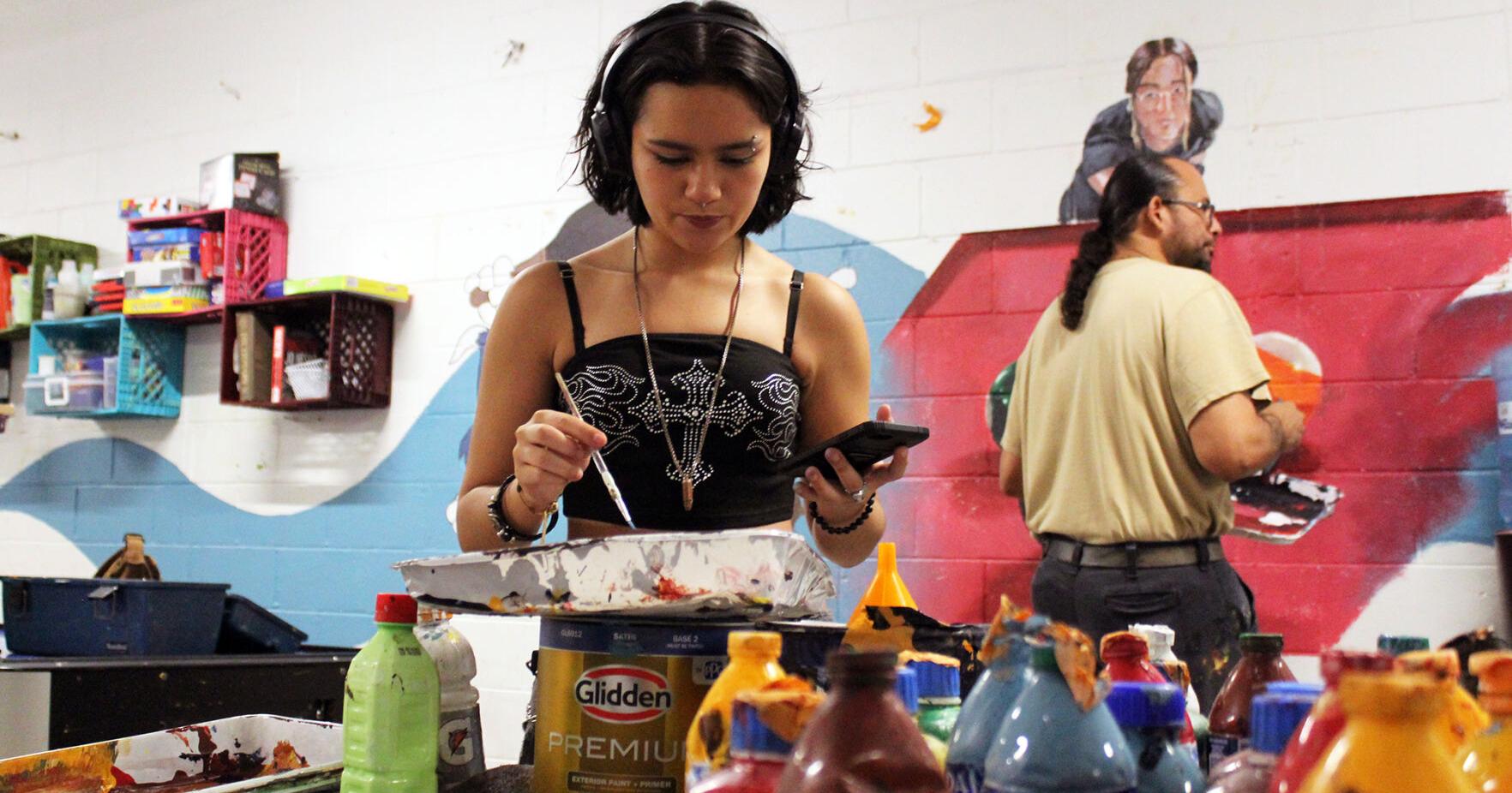 Students practice mural-making - Vimarsana News