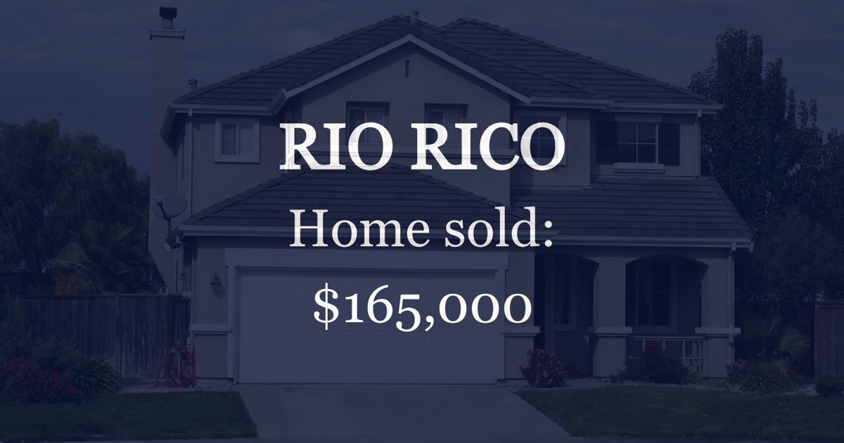 Sale closed in Rio Rico: $165,000 for a rural residence