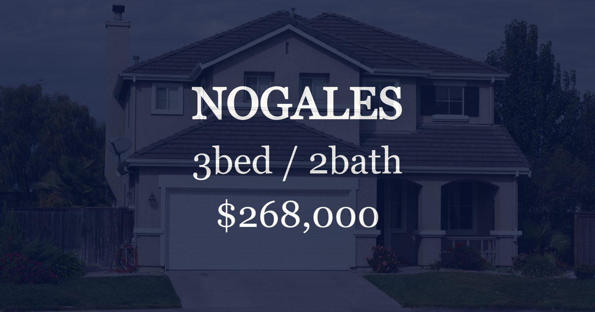 Sale closed in Nogales: $268,000 for a three-bedroom home