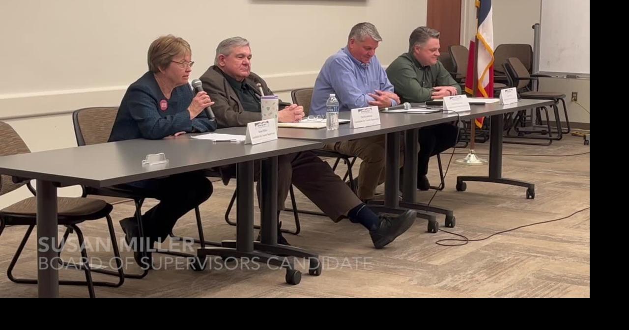 Pottawattamie County Board of Supervisors candidate Susan Miller answers question at public forum