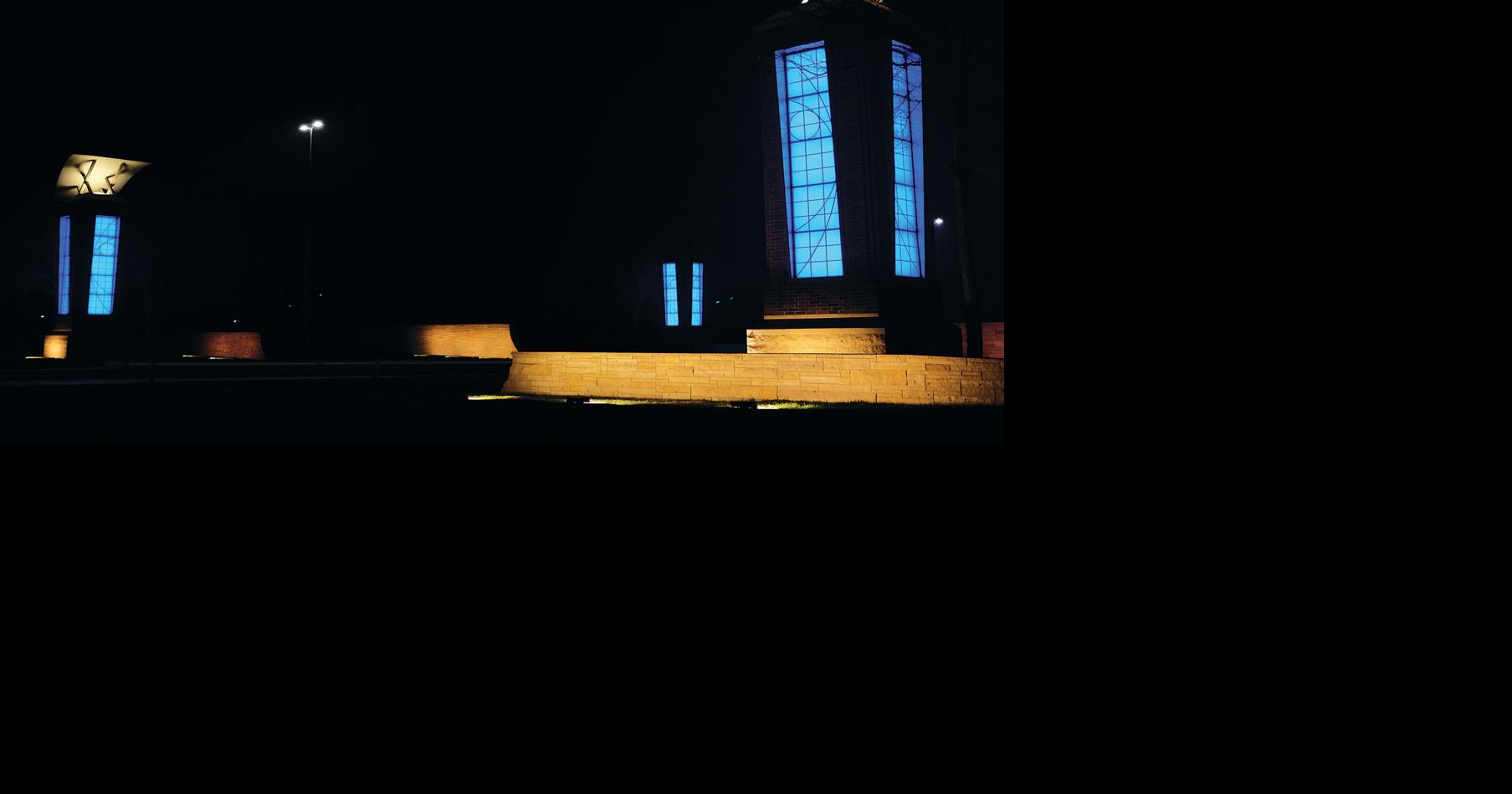 Blue lights for Autism Awareness Month