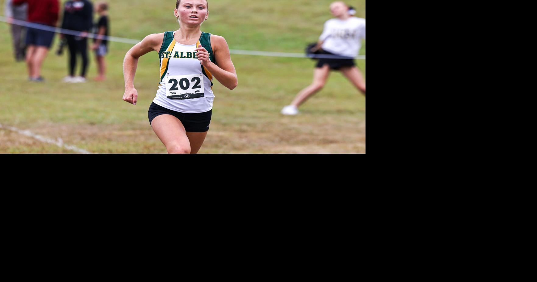 St. Albert's Denton begins state cross country title defense with 48-second PR