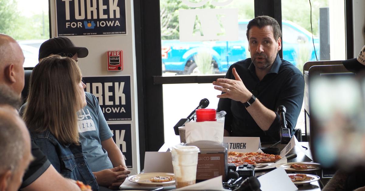 Josh Turek holds affordability roundtable, criticizes Ashley Hinson for finances
