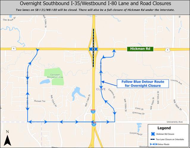 Update: Overnight closures of U.S. 6/Hickman Road now scheduled for Aug. 17-21
