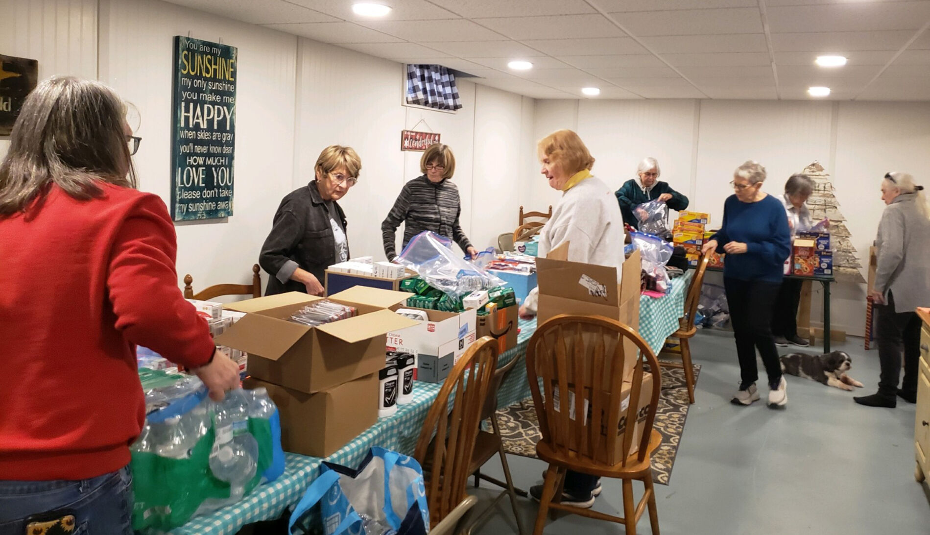 Democrats prepare care packages for homeless individuals