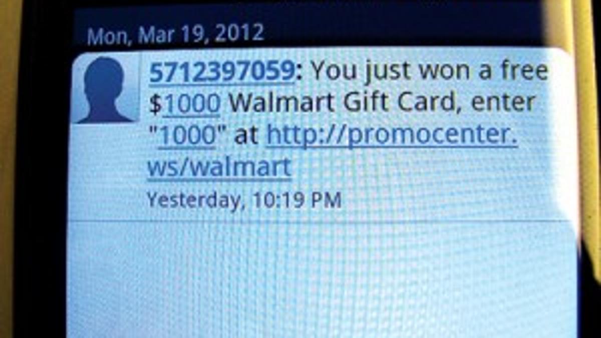 Ignore that text! You didn't win a Walmart gift card