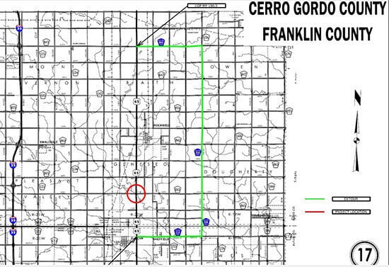 U.S. 65 Between Rockwell and Sheffield to Close on Tuesday, May 26 for a Bridge Replacement Project