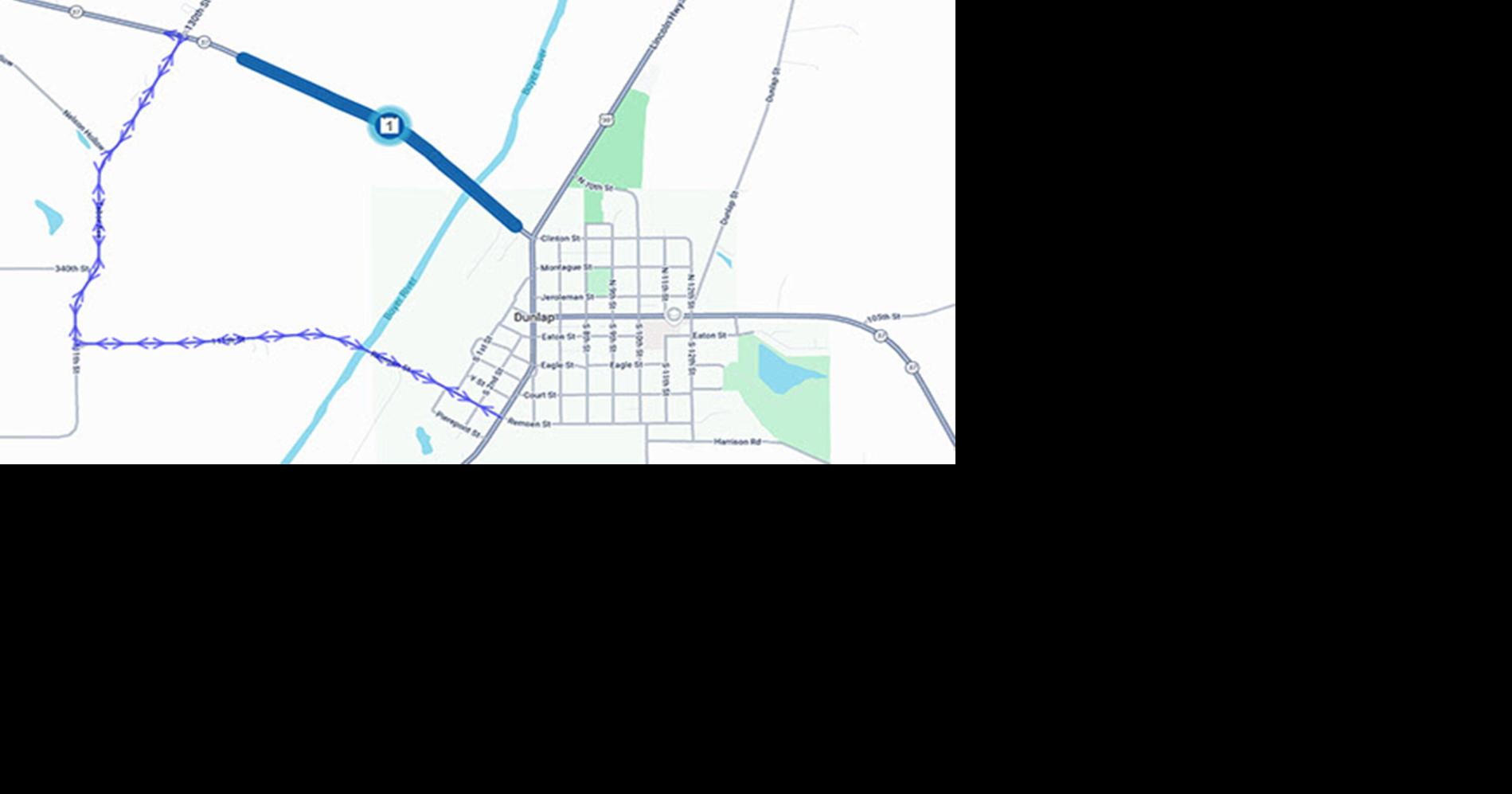 Iowa Highway 37 near Dunlap to close Sept. 1 for railroad crossing repairs