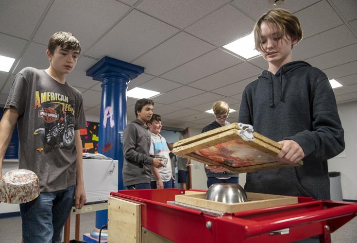 Lewis Central Middle School explains plastics program at Iowa STEM BEST Day