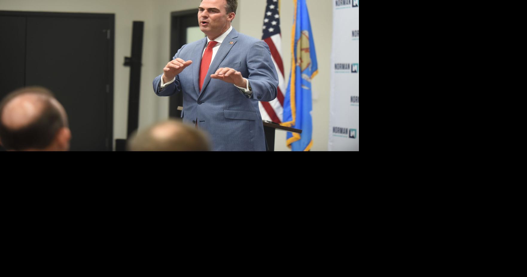Stitt speaks in Norman; talks turnpike, aviation, school choice News